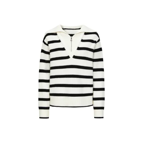 JZ. ANNAKRO Свитер Женский Черный Белый Полосы