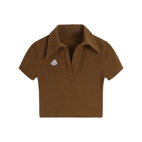 PAIN OR PLEASURE Лето Регулярный T-Рубашка Женская Коричневая