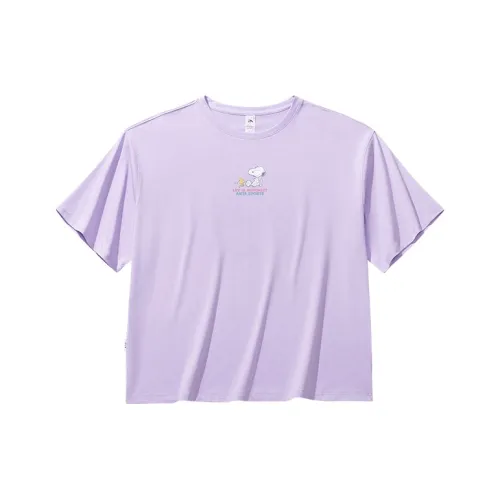 CHAOJIANTA X SNOOPY Стандартная футболка женская светлый пыльно-фиолетовый