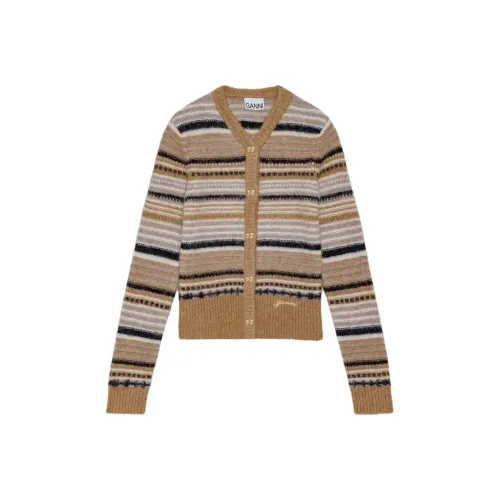 GANNI PF24 Свитер Женский Коричневый