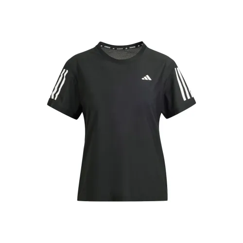 Adidas Рукав с спущенным плечом T-рубашка Женская Черная