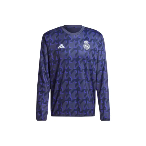 Adidas Real Madrid Pre Match Теплый Топ Футбол Джерси Мужской Темно-синий