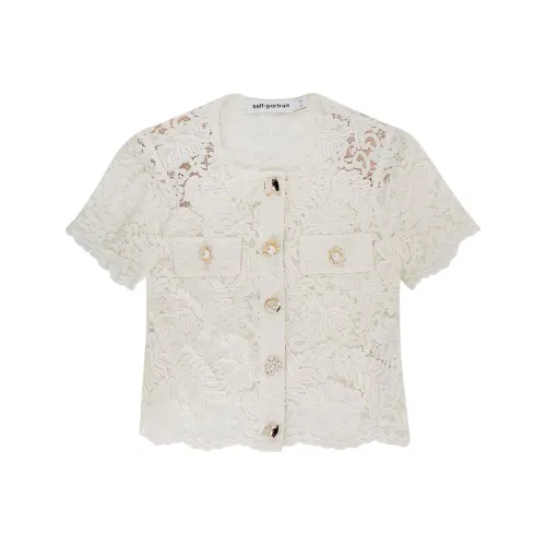 Self Portrait Standard T-Shirt Women's Beige