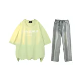 Комплект одежды (Лимонный топ + Желтые грязные штаны)