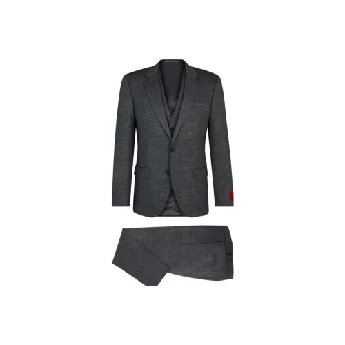 Hugo Boss Slim Fit Трехкомпонентный костюм Performance Эластичный Jersey Бизнес костюм Мужской Серый