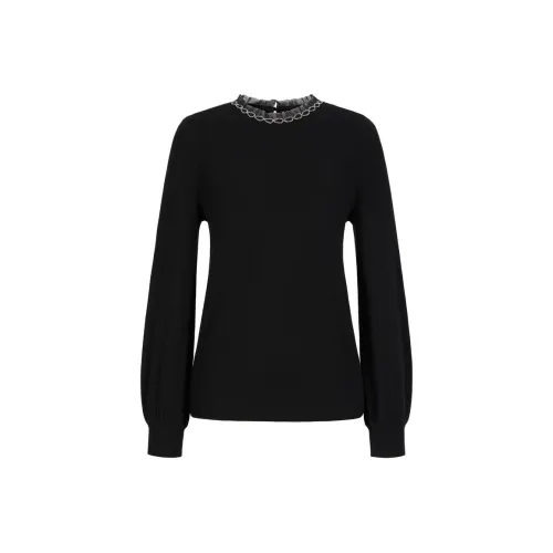 JZ. ANNAKRO Свитер Женский Без рисунка Черный