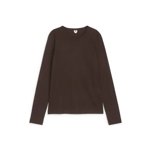 ARKET T Рубашка Женская Темно-Коричневая