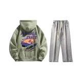 Комплект (Мох Зеленый Топ + Светло-Синие Джинсы)