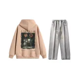 Комплект (Розовый топ + Светло-синие джинсы)