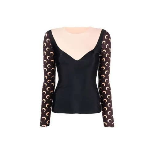 Marine Serre Черные Женские Рубашки T