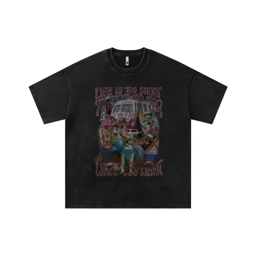 51XXHA Рукав с оборванным плечом T-рубашка Унисекс Черный