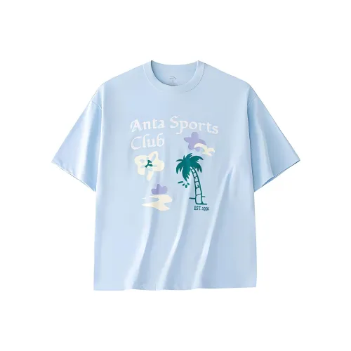 ANTA Life Collection Рукав с оборванным плечом T-рубашка Женская Аква Небесно-голубой