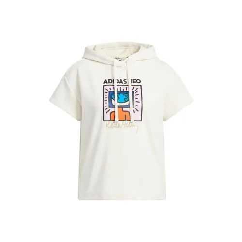 adidas neo x Keith Haring Рукав с спущенным плечом T-рубашка Женская Белая