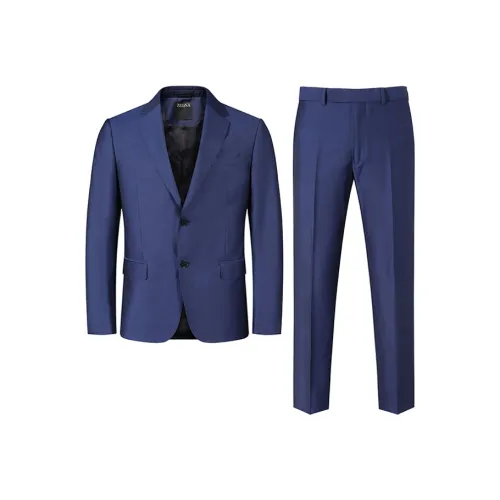 Zegna SS24 Бизнес-костюм Мужской Рабочая одежда Синий