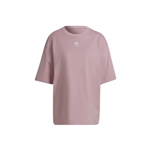 Adidas Originals Т-рубашка с оборванным плечом женская розовая