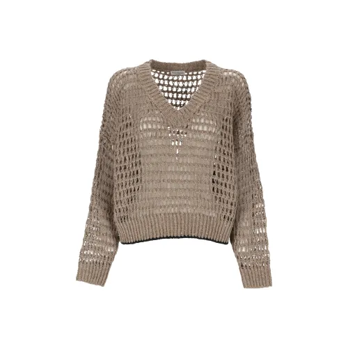 Brunello Cucinelli Бежевые Женские Свитеры