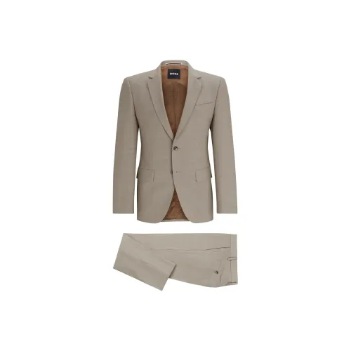 Hugo Boss Slim Fit костюм в микропереплетенном эластичном ткани мужской бизнес-костюм светлый умбра