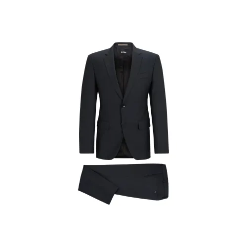 Hugo Boss Slim Fit Двухкомпонентный костюм из шерсти для делового окружения Мужской темно-серый