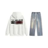 Set (White Top + Vintage Blue Jeans)  
Комплект (Белый Топ + Винтажные Синие Джинсы)