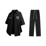 Комплект одежды (Черная рубашка + Черные повседневные штаны)