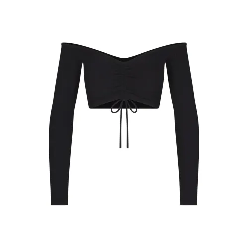 Skims Оникс Черный Женские Короткие Топы