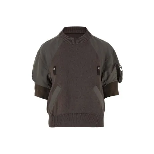 Sacai Тауповые Женские Свитеры
