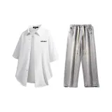 Комплект (Белая рубашка + Светло-синие джинсы)