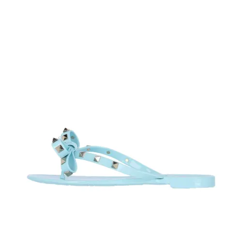 Valentino Резина Подошва Шлепанцы Женские Синие