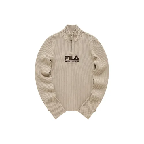 FILA FUSION X White Mountaineering CROSS OVER Свитер Пальто Женские Кожанно-серый