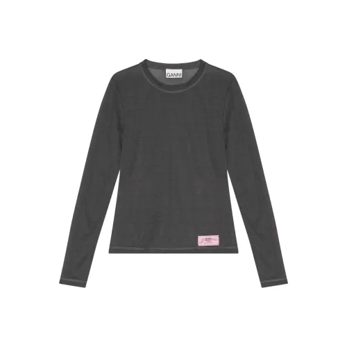 GANNI T-рубашка женская темно-серый цвет