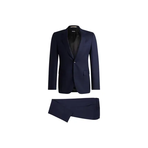 Hugo Boss Slim Fit костюм в микропереплетенном узоре новый бизнес-костюм из шерсти мужской темно-синий