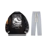 Комплект одежды (Черный топ + Серые повседневные штаны)