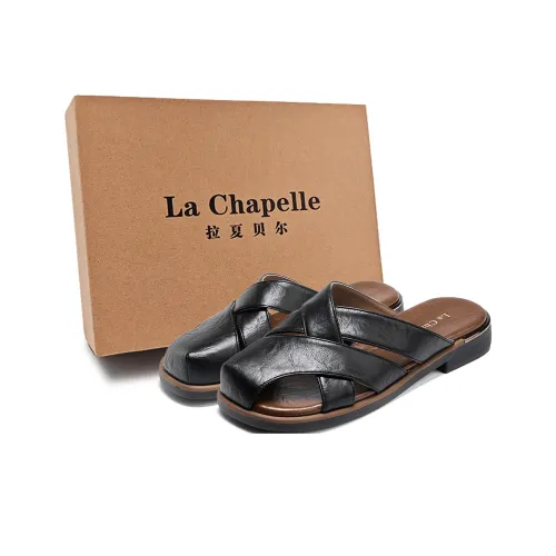 La Chapelle Slip-resistant Abrasion-resistant Домашние тапочки Женские Черные