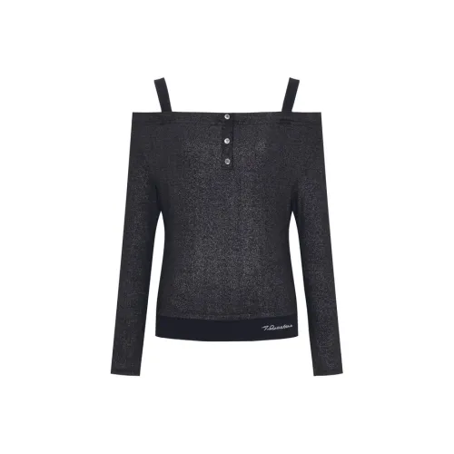 Three Quarters T-Shirt Женская Черная