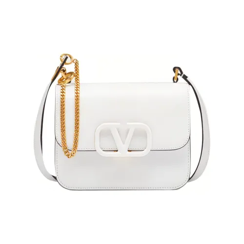 Valentino VSLING Гладкая отделка Телячья кожа Сумка через плечо Сумка на плечо Маленькая Женская Белая