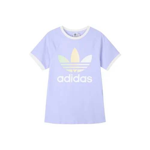 Adidas Originals Комплект с короткими рукавами T-рубашка Женский Светло-фиолетовый