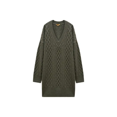 INSUN Свитер Женский Оливково-зеленый