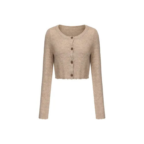 CHIWAWAMEME Кашемировый свитер женский кофейный