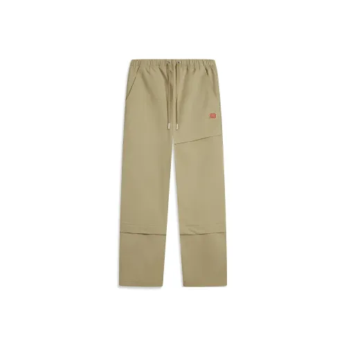 LINING Badfive Повседневные брюки Мужской Цветочный дизайн Бобр Хаки