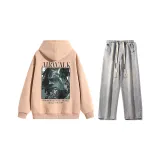 Комплект (Розовый топ + Светло-синие джинсы)