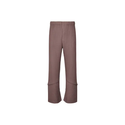 Homme Plissé Issey Miyake SS24 Повседневные брюки Мужские Розовые Коричневые