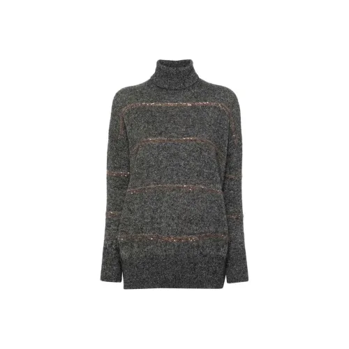 Brunello Cucinelli Темно-серые Женские Свитеры