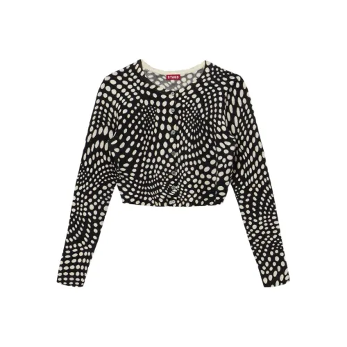 Staud Deanna Свитер Черный Wavy Точка Свитер Женские Черный
