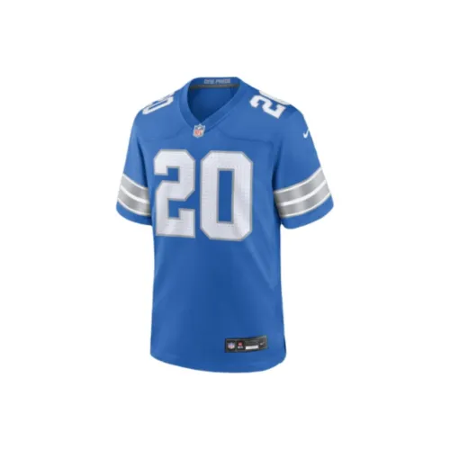 Nike Detroit Lions Barry Sanders Регби Джерси Мужской Синий