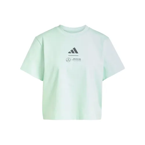 Adidas x Mercedes AMG Petronas F1 SS25 T Рубашка Женская Морозный Зеленый Серый Слой