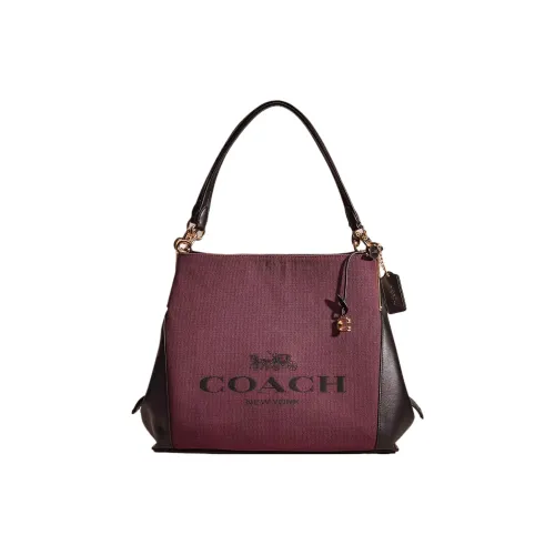 COACH DALTON Жаккард с утонченной телячьей кожей тоут-сумка сумка для покупок сумка большая женская золотая и черная с вишневым цветом