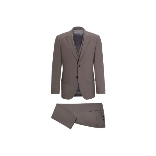 Hugo Boss Трехкомпонентный костюм Slim Fit с двойным жилетом деловой костюм для мужчин светлый умбра