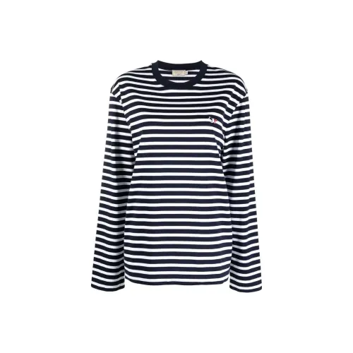 Maison Kitsune SS22 Рукав с спущенным плечом T-рубашка Женская Морской синий