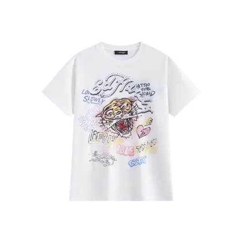 Ed Hardy Белый Женские T-рубашки