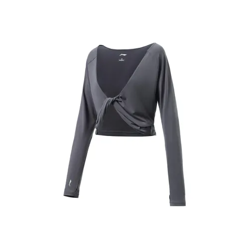 LINING Training Series Темно-серый Фиолетовый Женские Т-рубашки